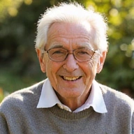 Ritratto di un uomo anziano e felice che ha migliorato la sua salute con NutriVita Italia.